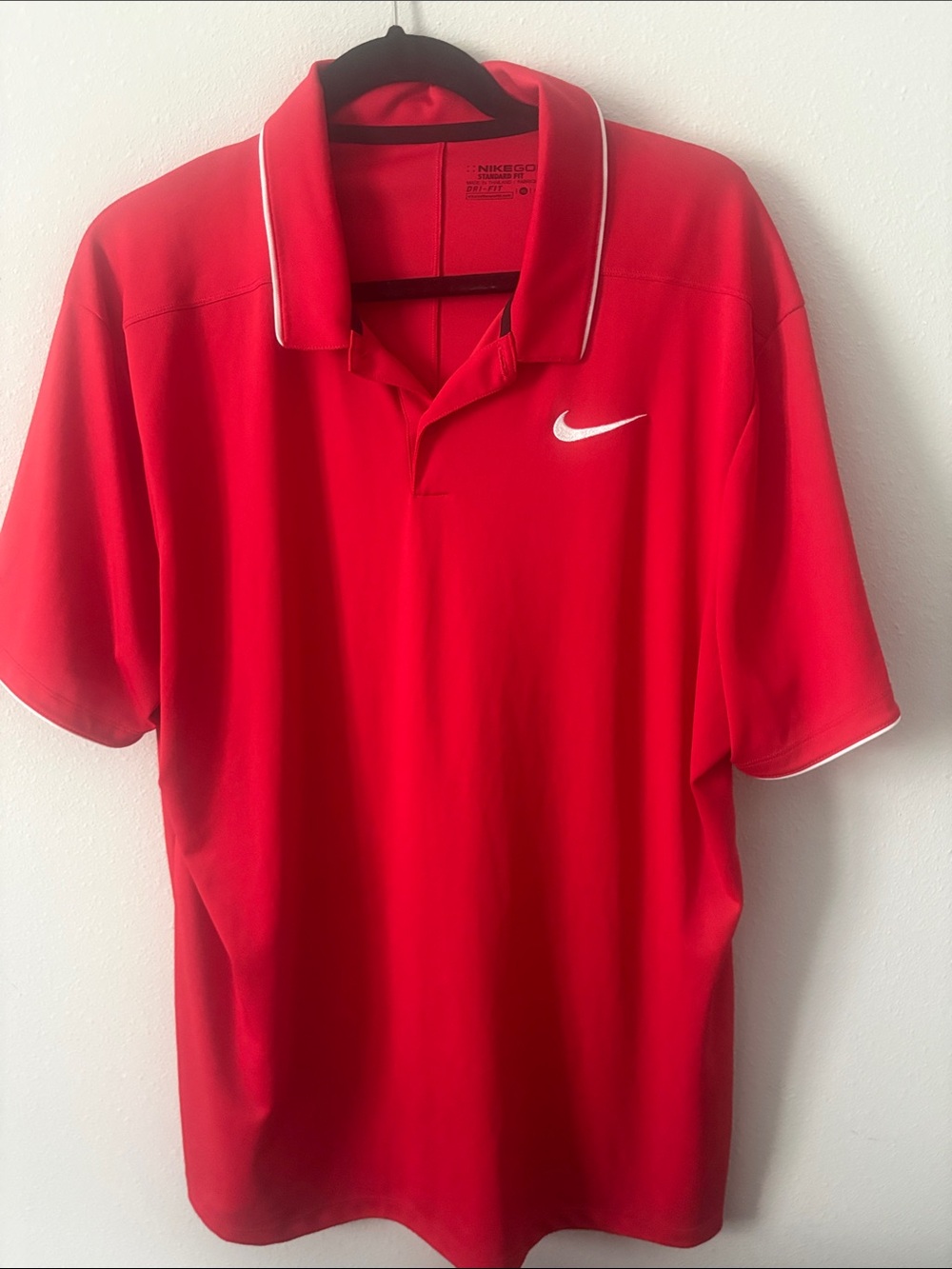 Nike Men’s Red Polo with White Swoosh